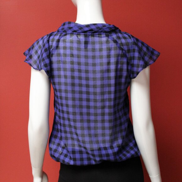 H&M Blue Plaid Blouse - Picture 10 of 13